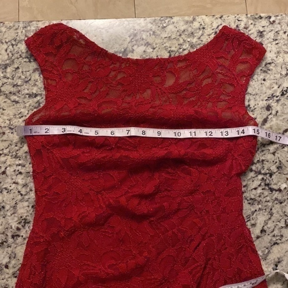 Lauren Ralph Lauren Red Lace Sheath Dress - Picture 12 of 13